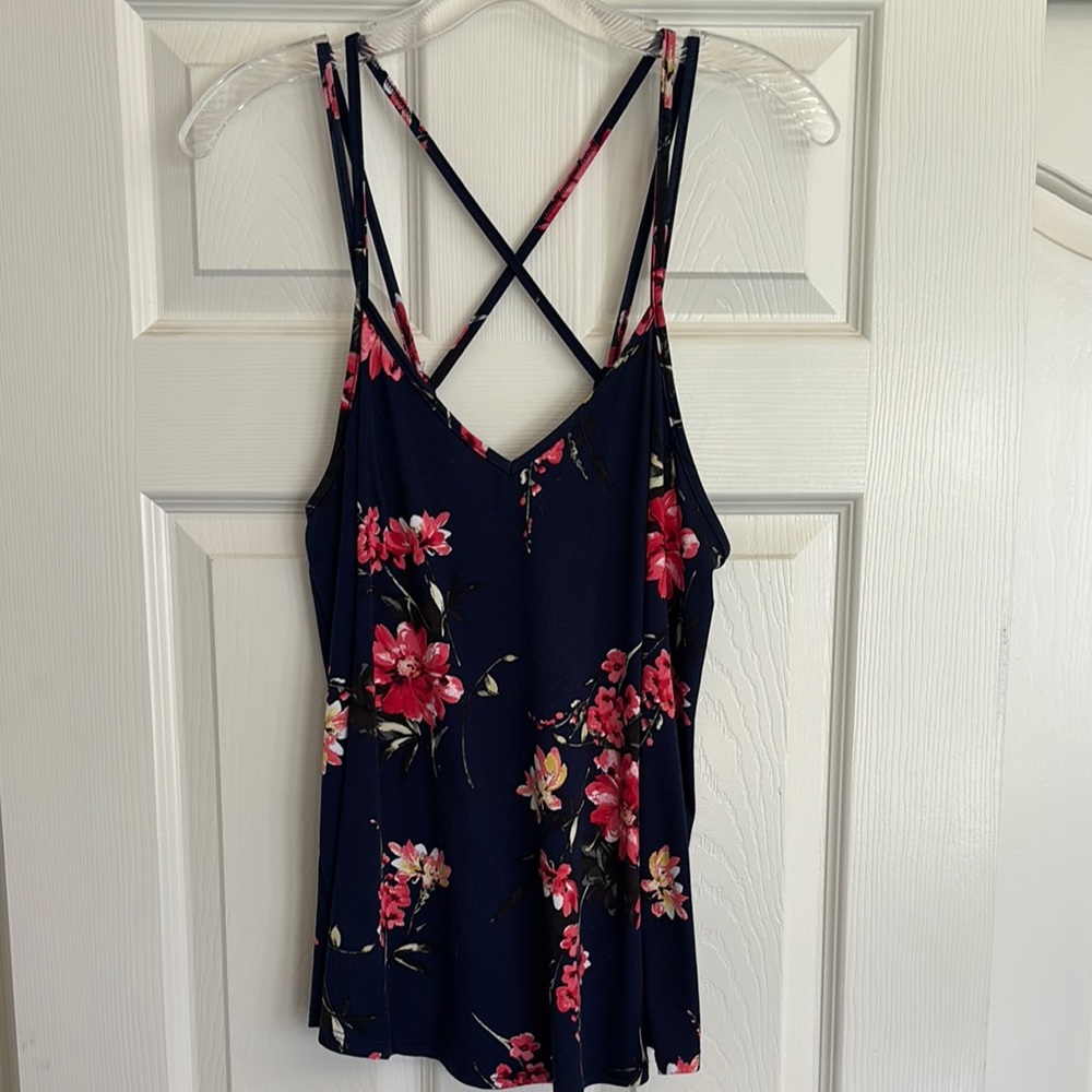 Papermoon Blue and Pink Floral Tank